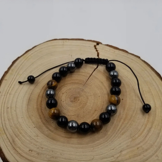 Men’s Aromatherapy Gemstone Bracelet – Tiger’s Eye & Lava Stone