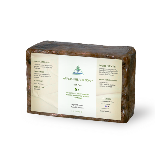 MIND BODY ONE African Black Soap Bar (8 oz)