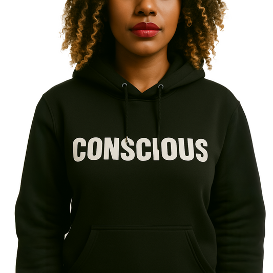 MIND BODY ONE Unisex (Women’s) Conscious Pullover Black Hoodie