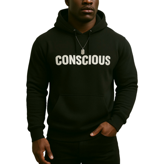 MIND BODY ONE Unisex (Men’s) Conscious Pullover Black Hoodie