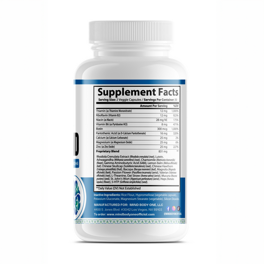 MIND BODY ONE Calm Aid Formula | 30 Day Supply