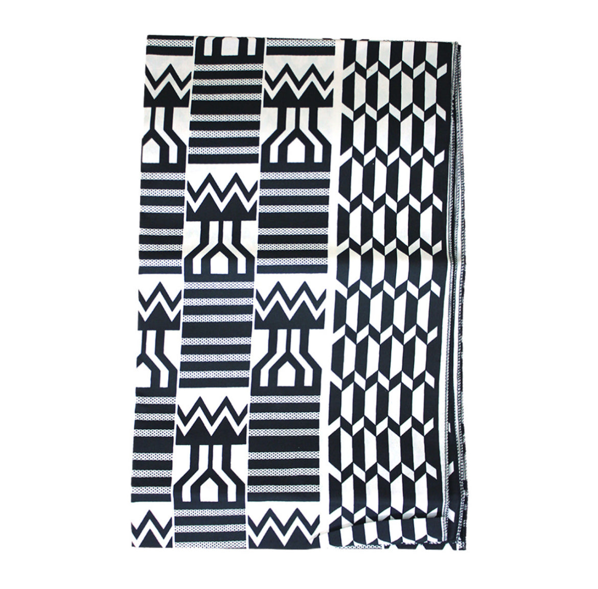 Black and White Kente Head Wrap
