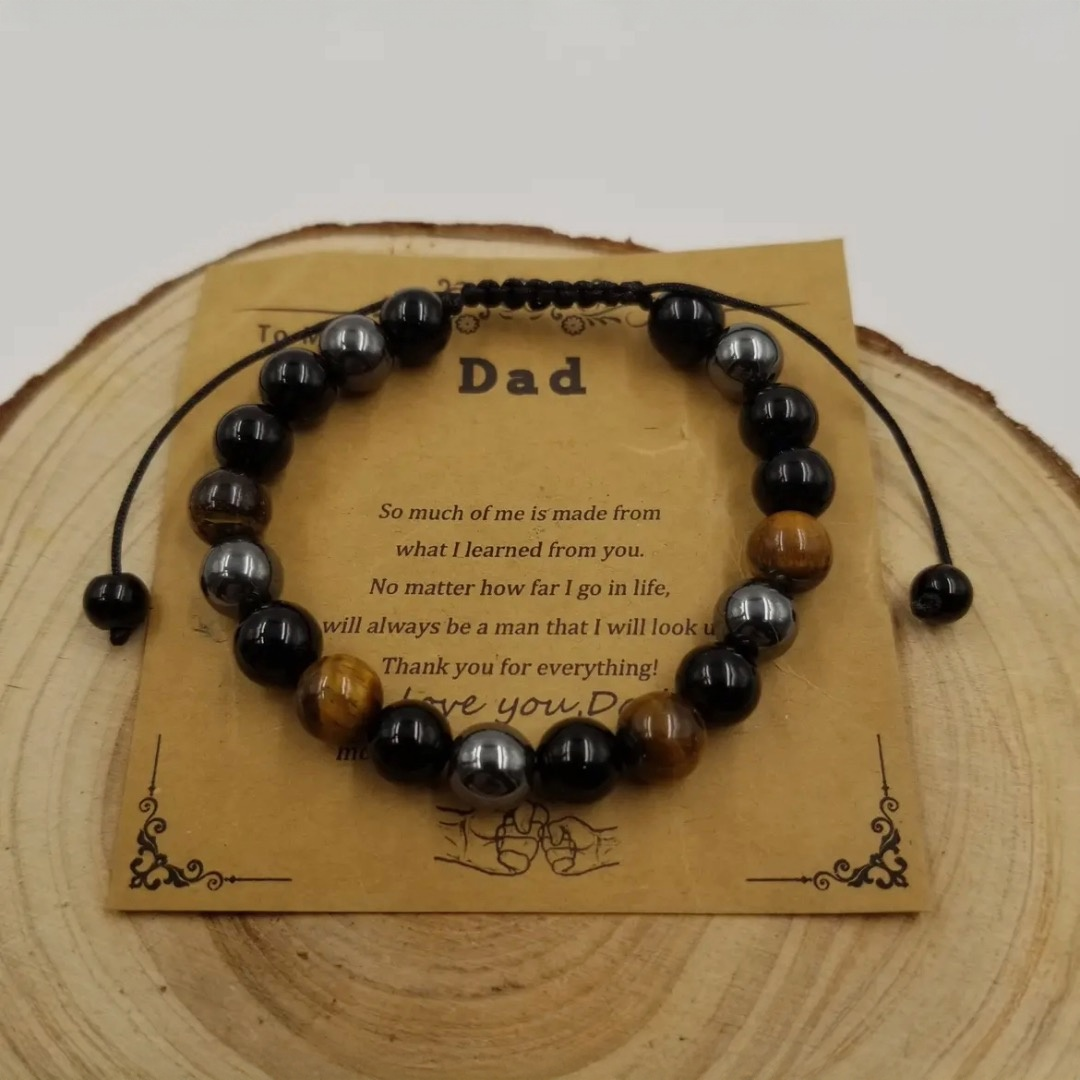 Men’s Aromatherapy Gemstone Bracelet – Tiger’s Eye & Lava Stone