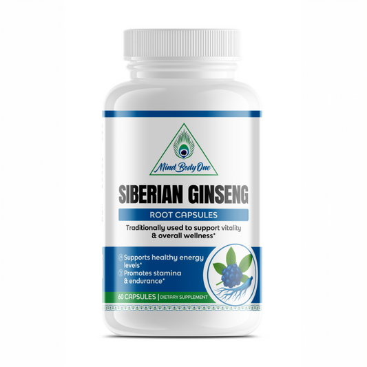 MIND BODY ONE Ginseng - Siberian - Eleuthero Root Powder | 500 mg