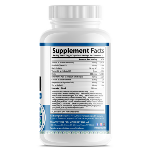 MIND BODY ONE Calm Aid Formula | 60 Capsules
