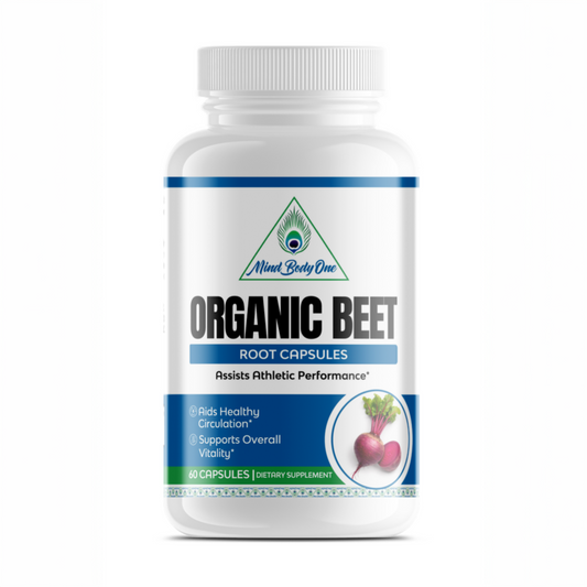MIND BODY ONE Organic Beet Root Capsules | 500 mg | 60 Capsules