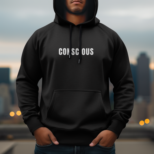 MIND BODY ONE Unisex (Men’s) Conscious Pullover Black Hoodie